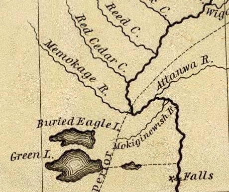 Detail of the St. Croix River with tributaries Snake River and Kettle River from Hydrographical Basin of the Upper Mississippi River From Astronomical and Barometrical Observations Surveys and Information by J.N. Nicollet, 1843. ~ David Rumsey Map Collection